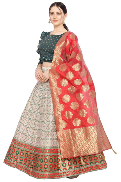 PURVAJA Women'S Silk Blend Lehenga Choli (Multi-Rivaaz_Multicolour_Free Size), Semi-stitched