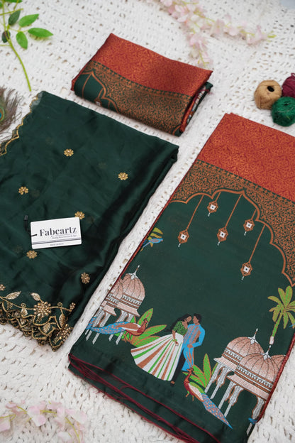 Traditional South India Half and Half Saree for Women