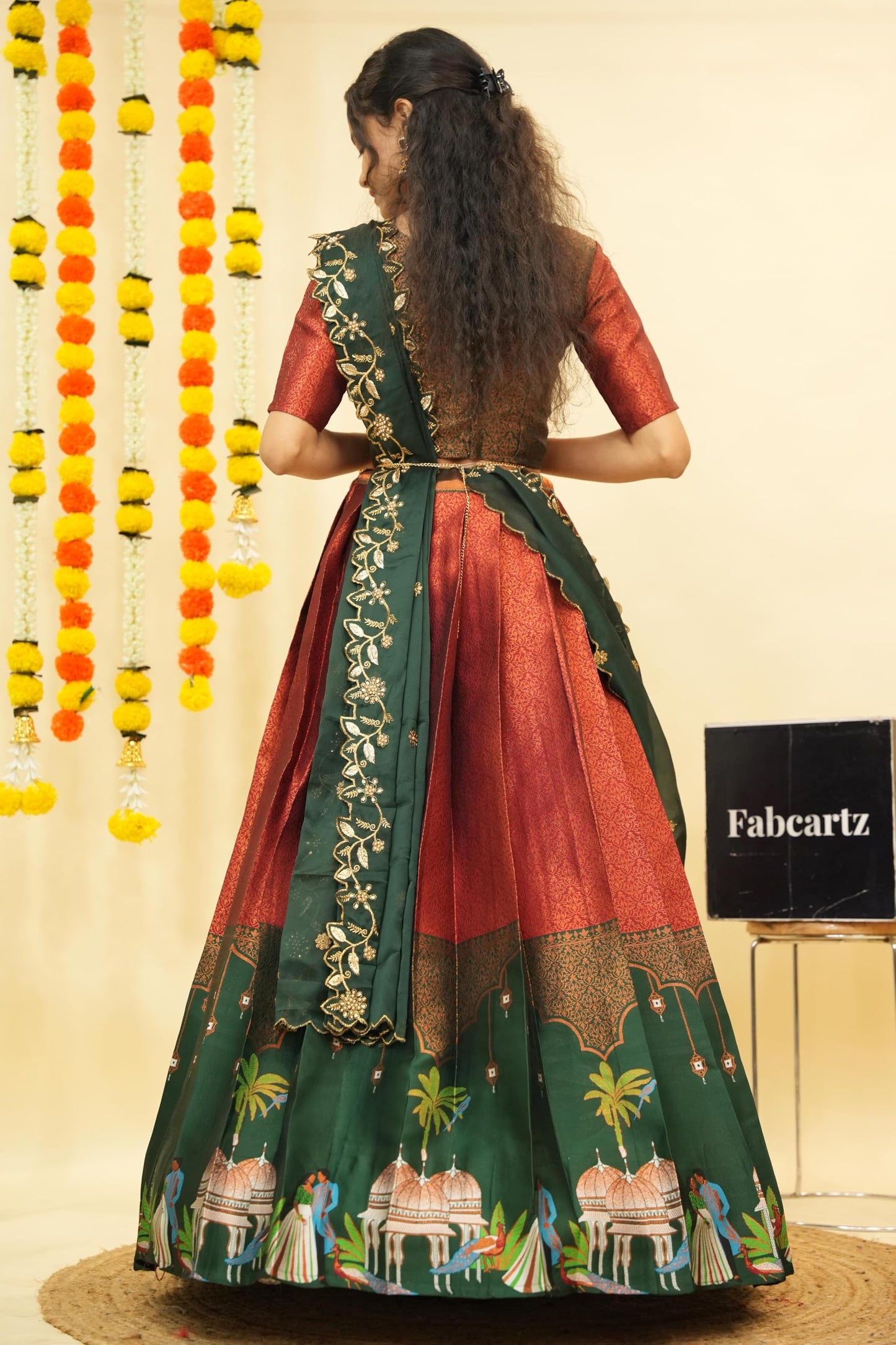 Traditional South India Half and Half Saree for Women
