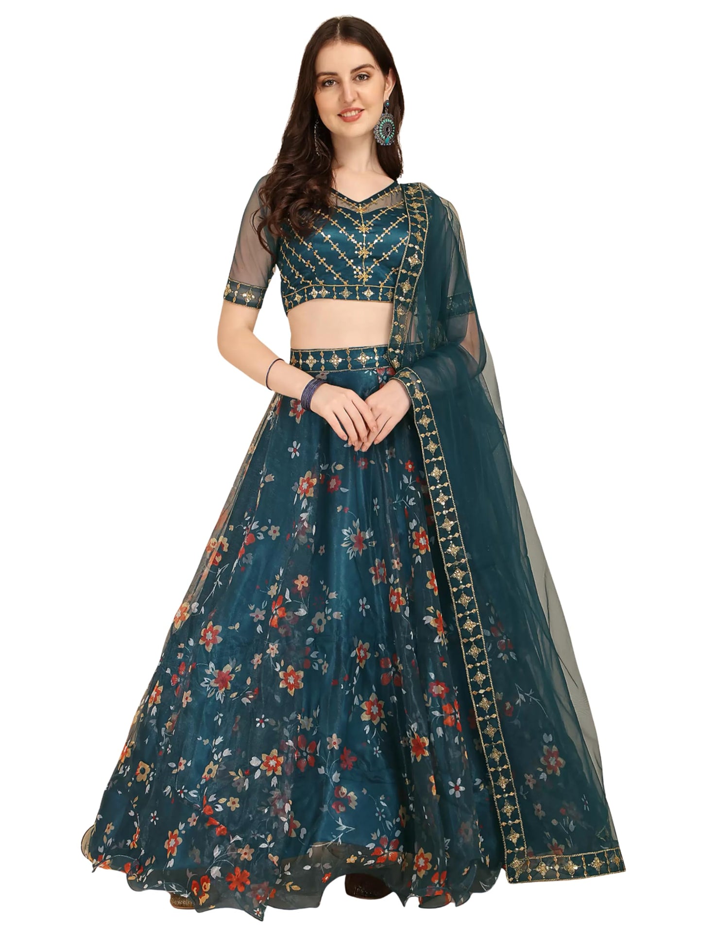 piludi Girls Fashion Lehenga Choli Ethnic Wear Stylist Digital Printed Lehenga | Choli & Dupatta Set, Pack Of 1