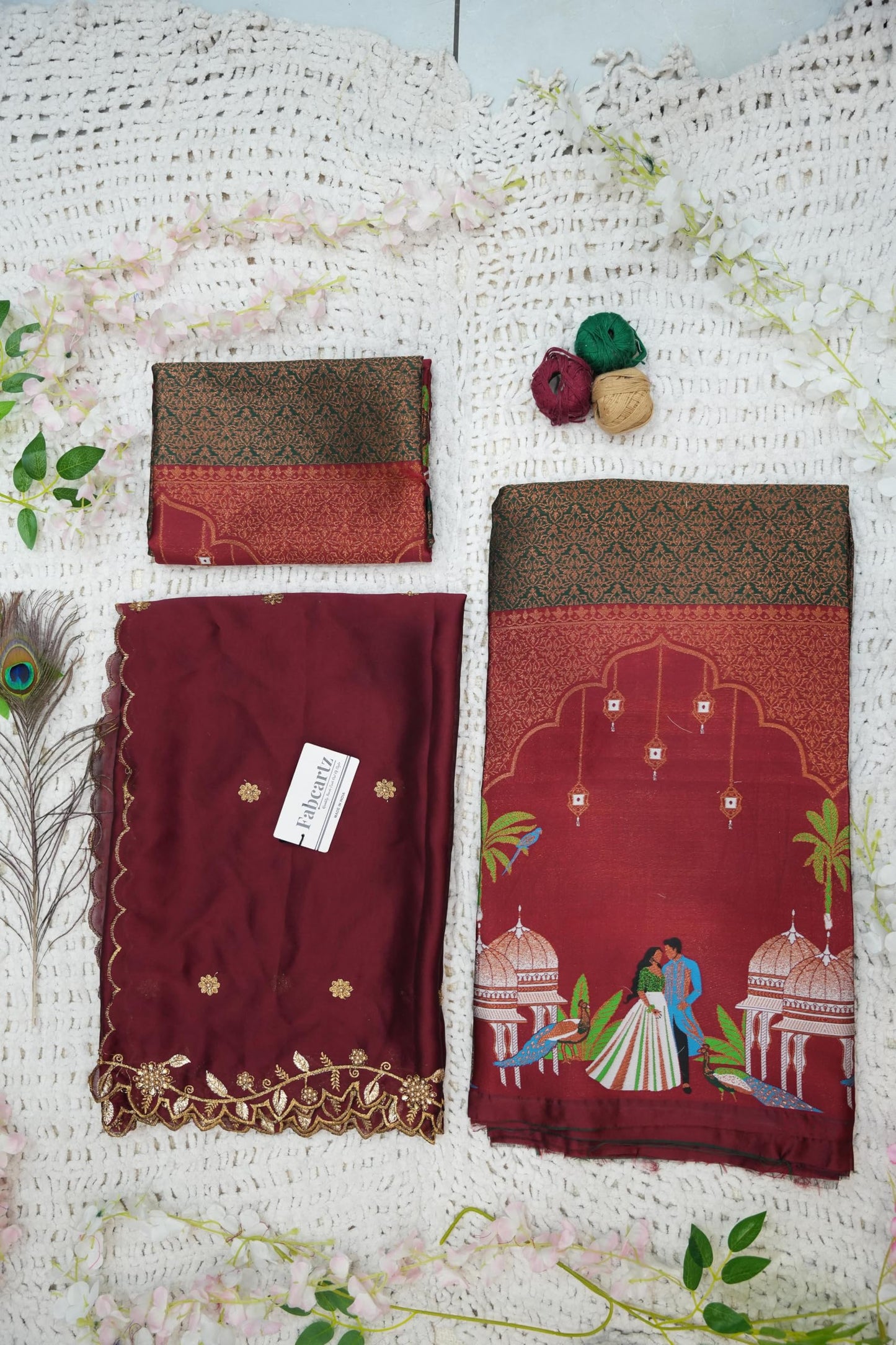 Traditional South India Half and Half Saree for Women