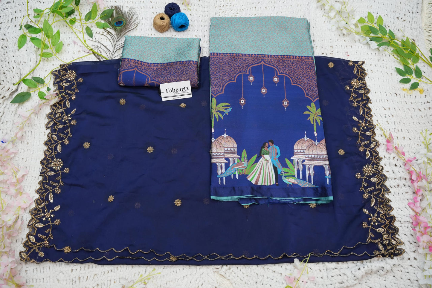 Traditional South India Half and Half Saree for Women