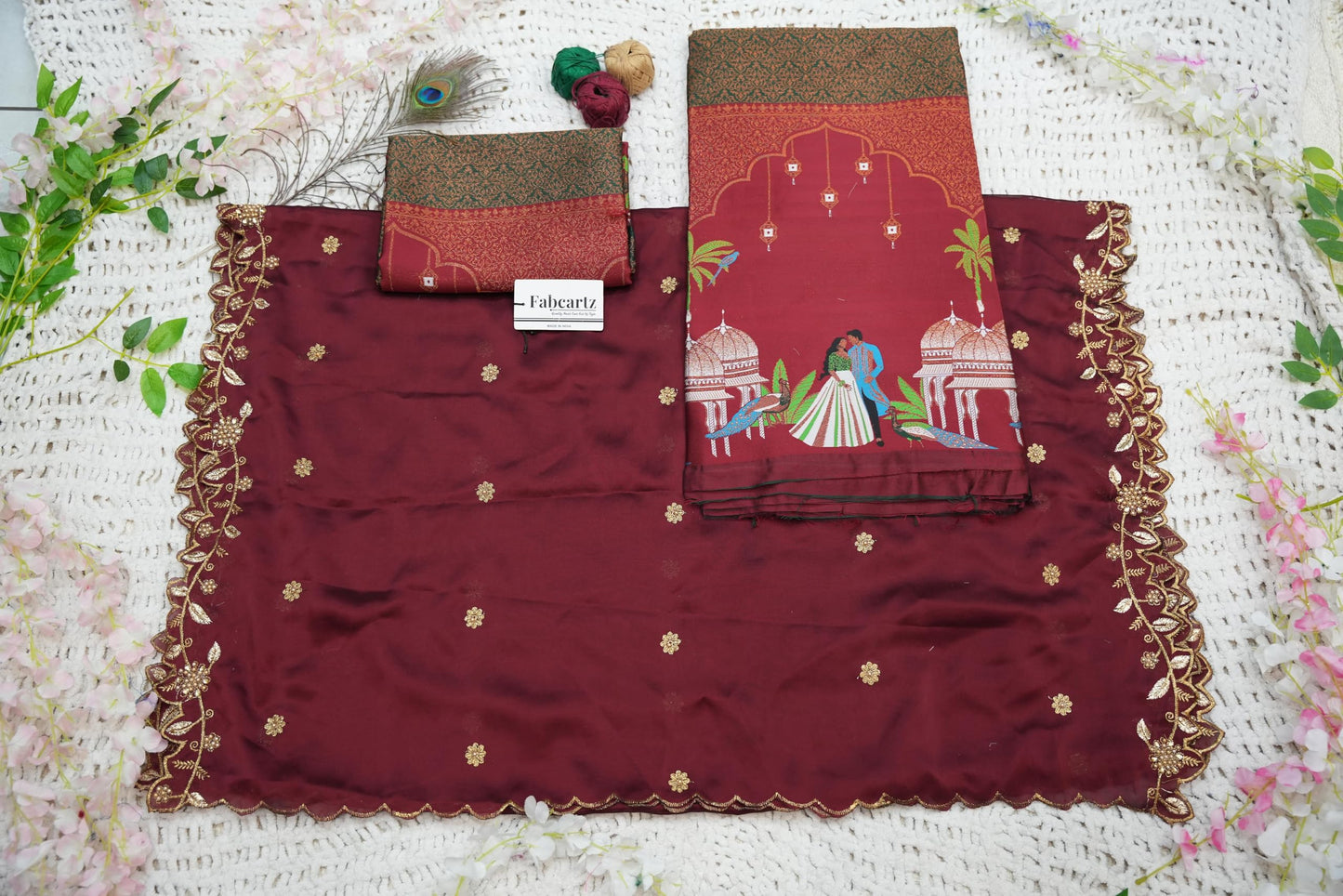 Traditional South India Half and Half Saree for Women