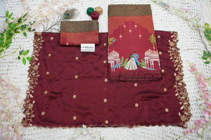 Traditional South India Half and Half Saree for Women