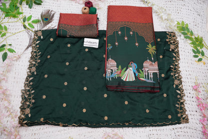 Traditional South India Half and Half Saree for Women