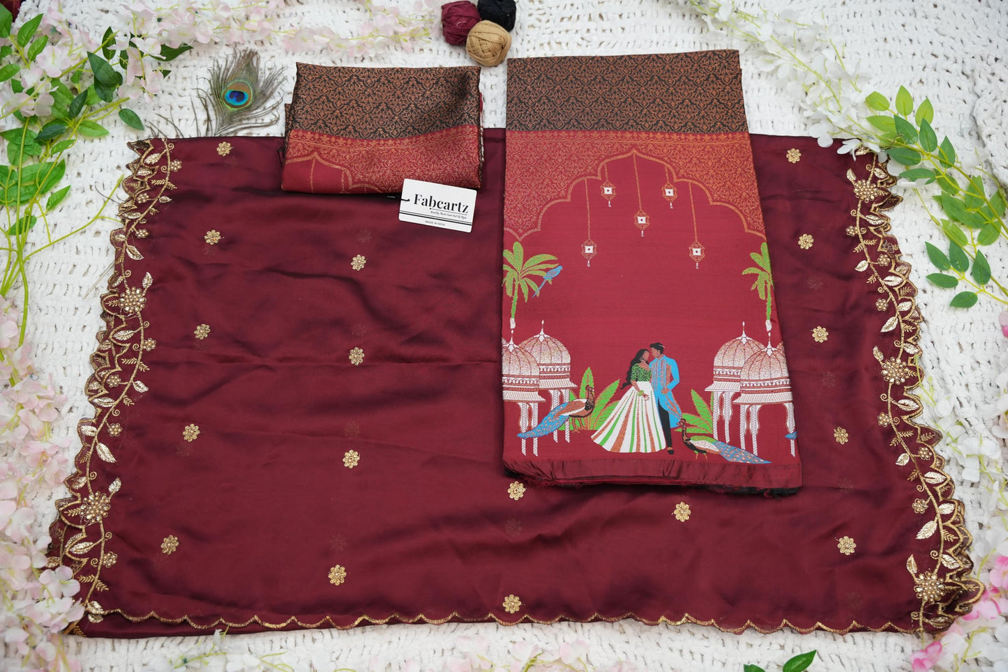 Traditional South India Half and Half Saree for Women