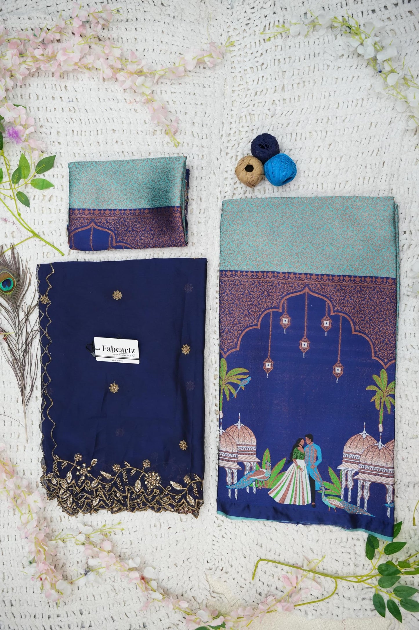 Traditional South India Half and Half Saree for Women