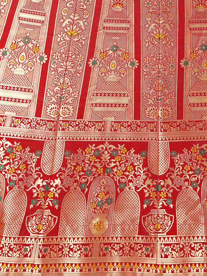 PURVAJA Women's Jacquard Semi-Stitched Lehenga choli(Kumbh)