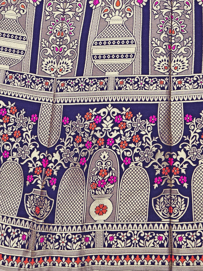 PURVAJA Women's Jacquard Semi-Stitched Lehenga choli(Kumbh)
